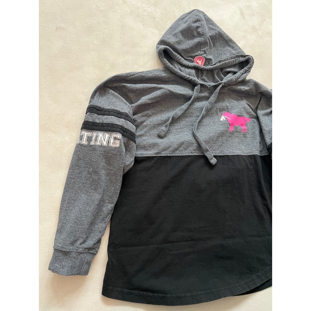 Boxercraft Pink Dog Graphic Hoodie Gray Black Long Sleeve Athletic Women's XS - Picture 5 of 15